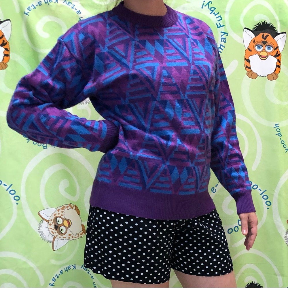 S m l vintage sweater small medium large geometric - Picture 5 of 7